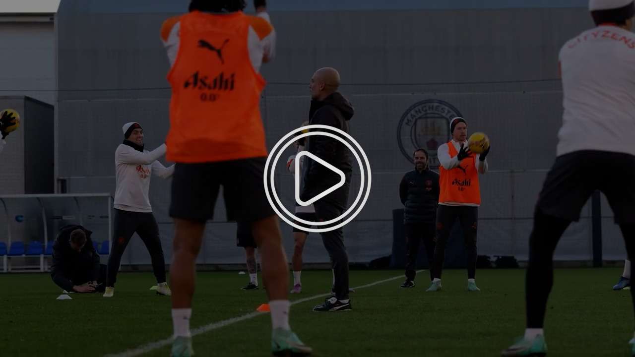 جانب من تدريبات مانشستر سيتي