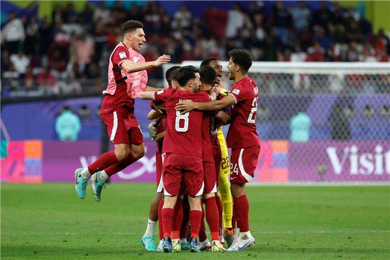 فرحة لاعبي منتخب قطر