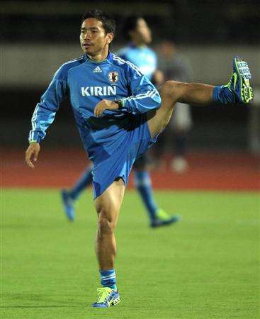 يوتو ناجاتومو في معسكر منتخبه بمحافظة هيوجو اليابانية