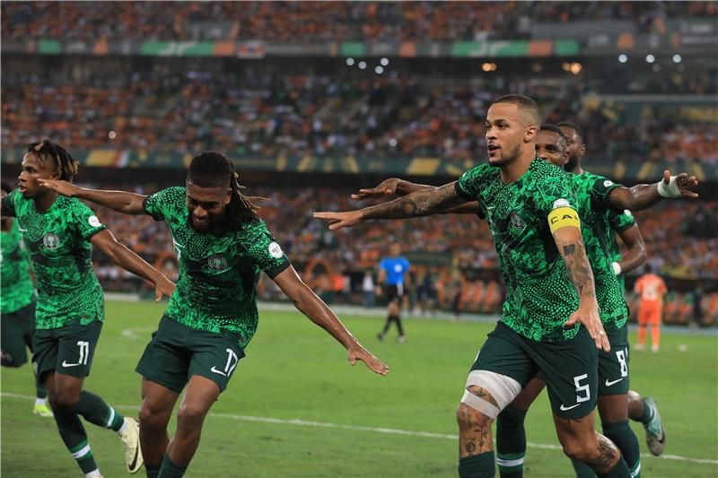 فرحة لاعبي نيجيريا