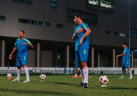 جانب من تدريبات منتخب الاردن في تايلاند 