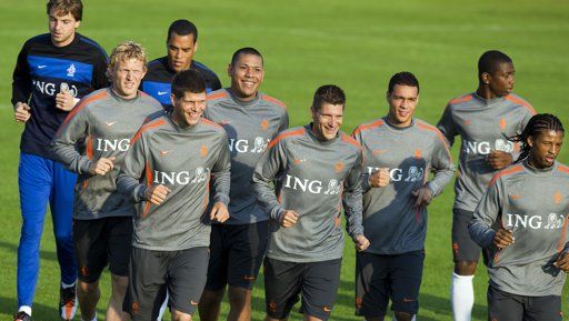 من تدريبات المنتخب الهولندي مؤخراً 