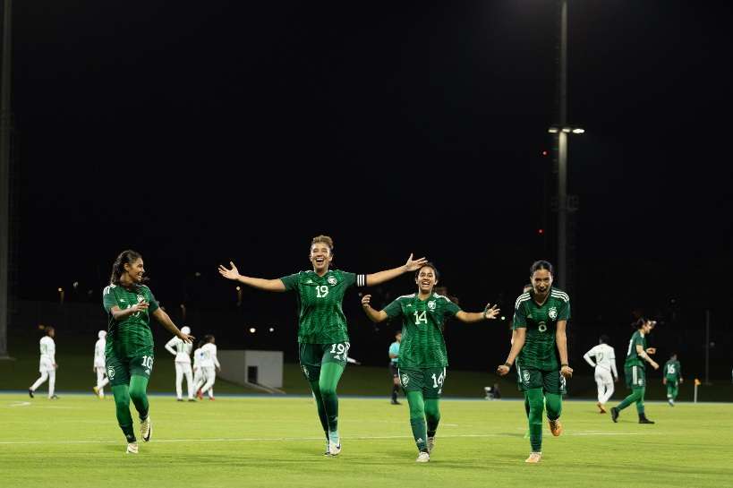 المنتخب السعودي للشابات بعد التفوق على موريتانيا