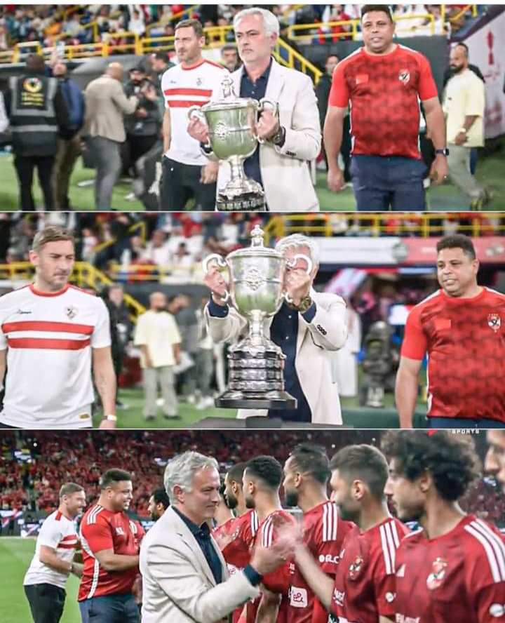 مورينيو يحمل كأس مصر