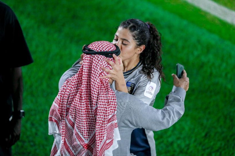 دينا جوهري مع والدها