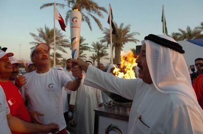 صور من ايقاد الشعلة بمحافظة المحرق