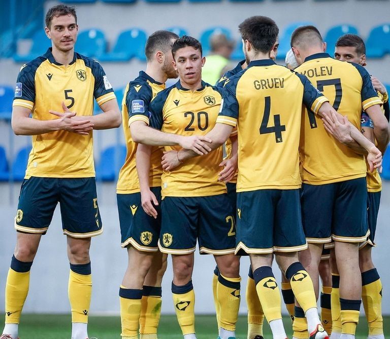 فرحة لاعبي بلغاريا