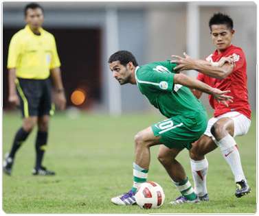 من مباراة اندونيسيا والسعودية