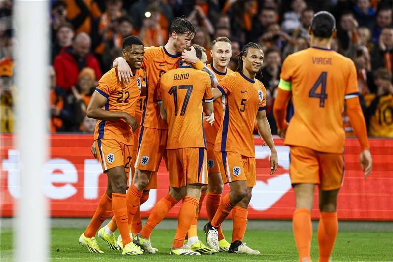 فرحة لاعبي منتخب هولندا