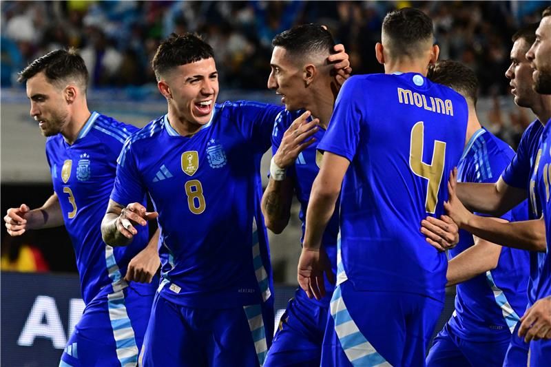 فرحة لاعبي الأرجنتين