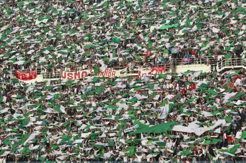 جمهور الخضر أثناء مباراة الجزائر أمام المغرب في التصفيات المؤهلة لكأس الأمم الأفريقية 2012