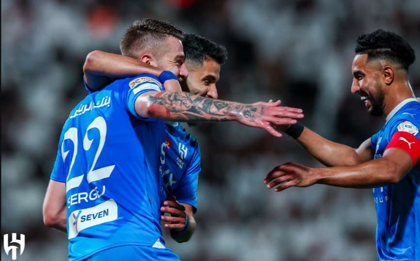 فرحة لاعبي الهلال - من حساب الفريق على تويتر