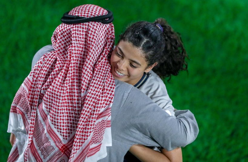 دينا جوهري مع والدها