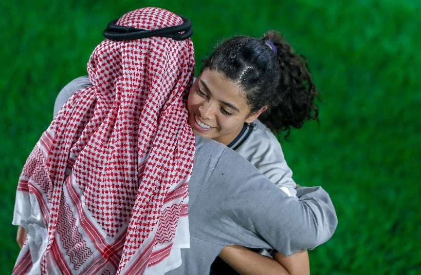 دينا جوهري مع والدها