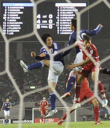 من مباراة اليابان وطاجيكستان 