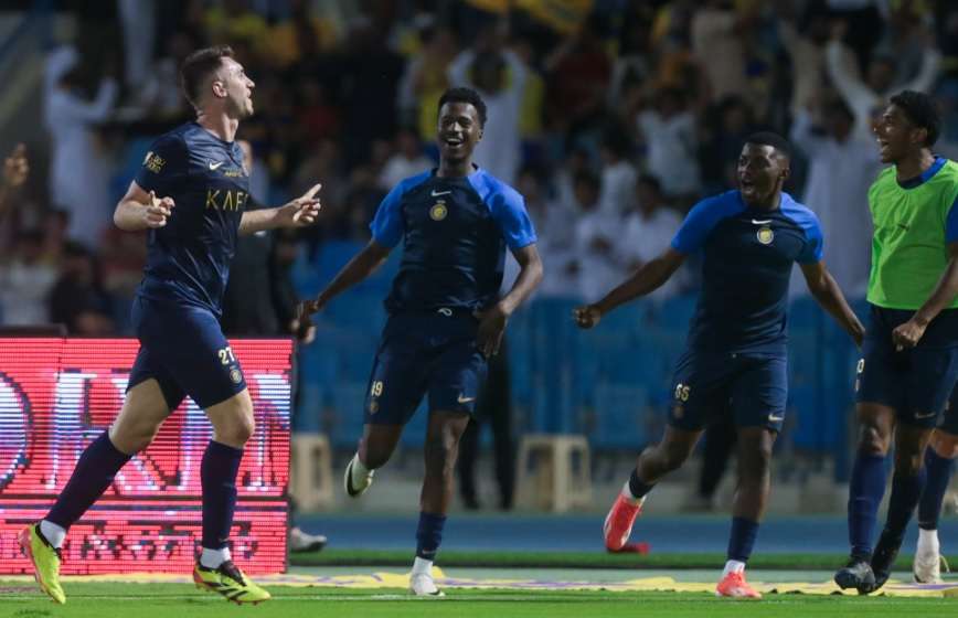 فرحة لاعبي النصر