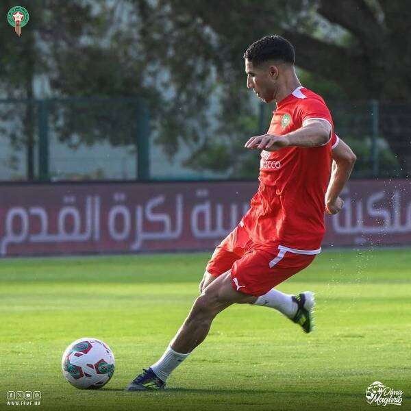 حكيمي من مران المنتخب المغربي