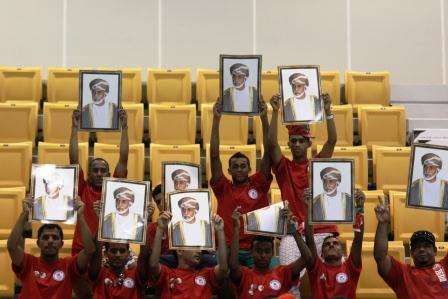 الرابطة العمانية خلال مباراة البحرين وعمان بالكرة الطائرة