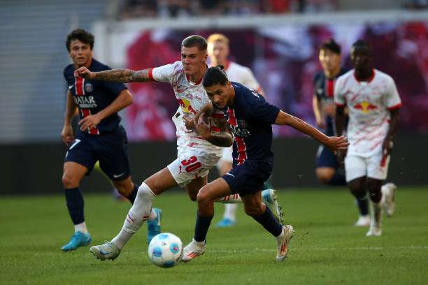 من مباراة باريس سان جيرمان ولايبزيج