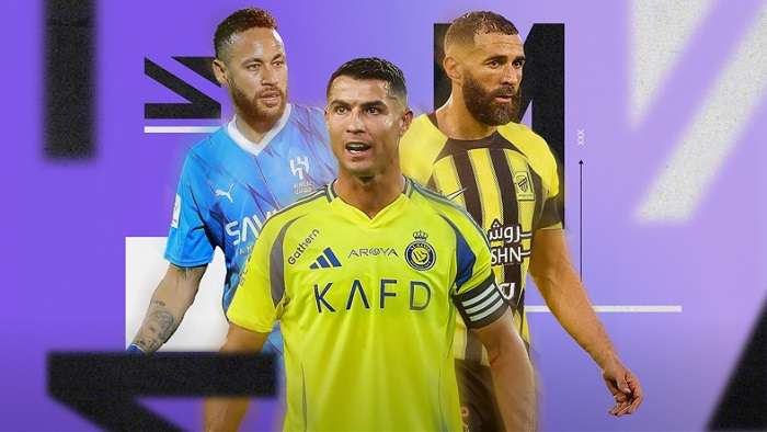 رونالدو وبنزيما ونيمار