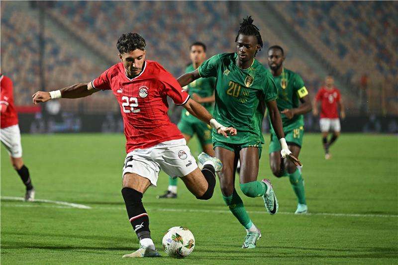 جانب من المباراة الأولى بين مصر وموريتانيا