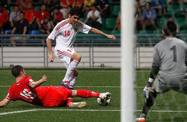 من مباراة الأردن وسنغافورة ذهابا 