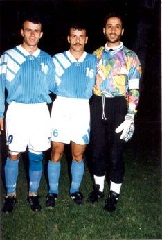 تادرس مع رفاق دربه جمال ابو عابد وأنيس شفيق