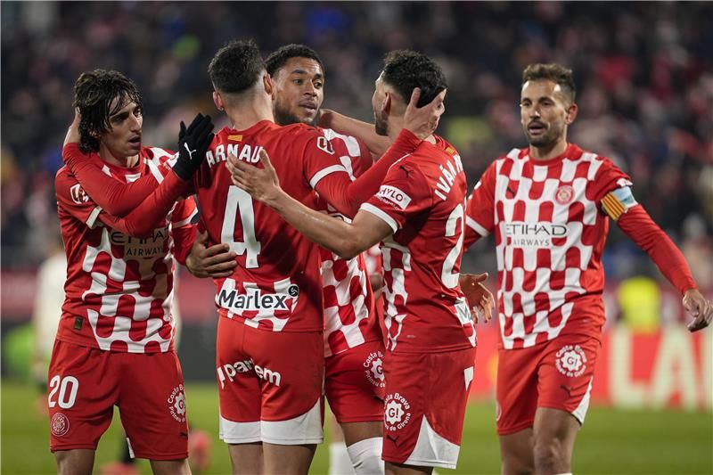 فرحة لاعبي جيرونا