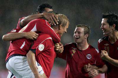 فرحة نرويجية بعد الفوز على مولودفا