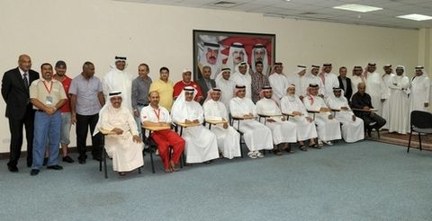 لقطة جماعية للبعثة الادارية و ممثلي الاتحادات الرياضية   
