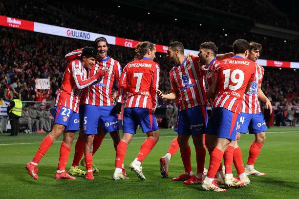 فرحة لاعبي أتلتيكو مدريد