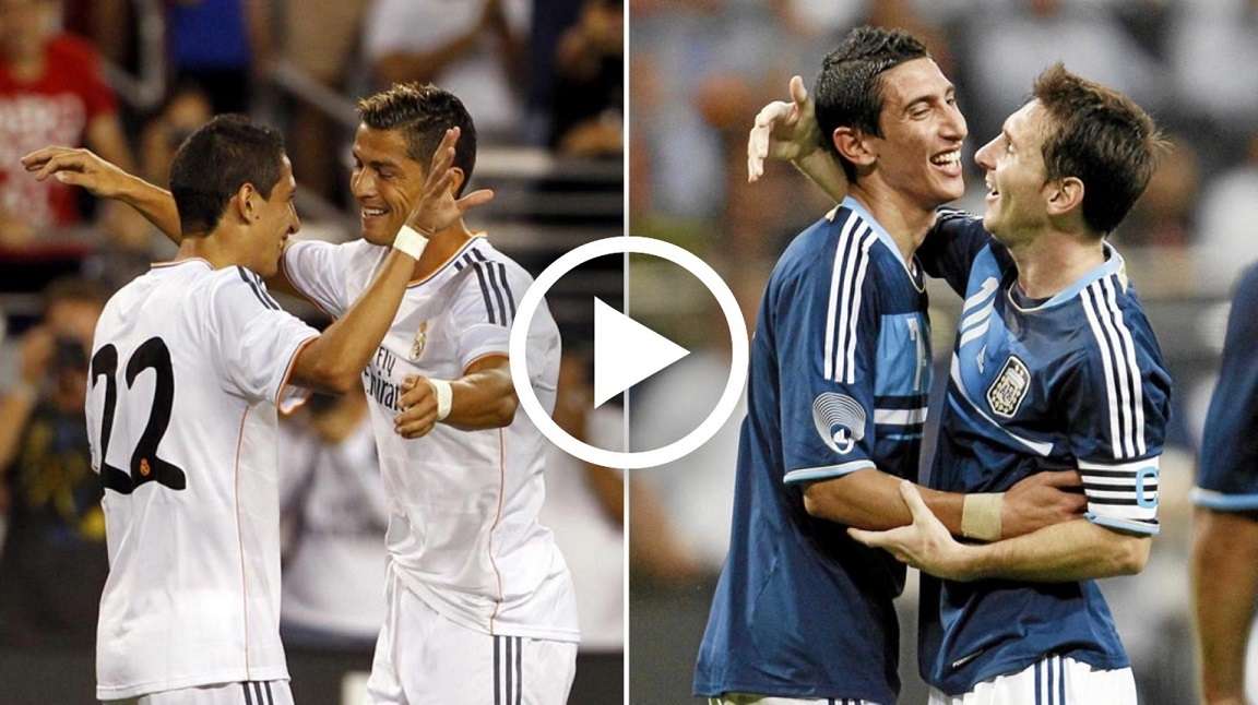 دي ماريا مع ميسي ورونالدو