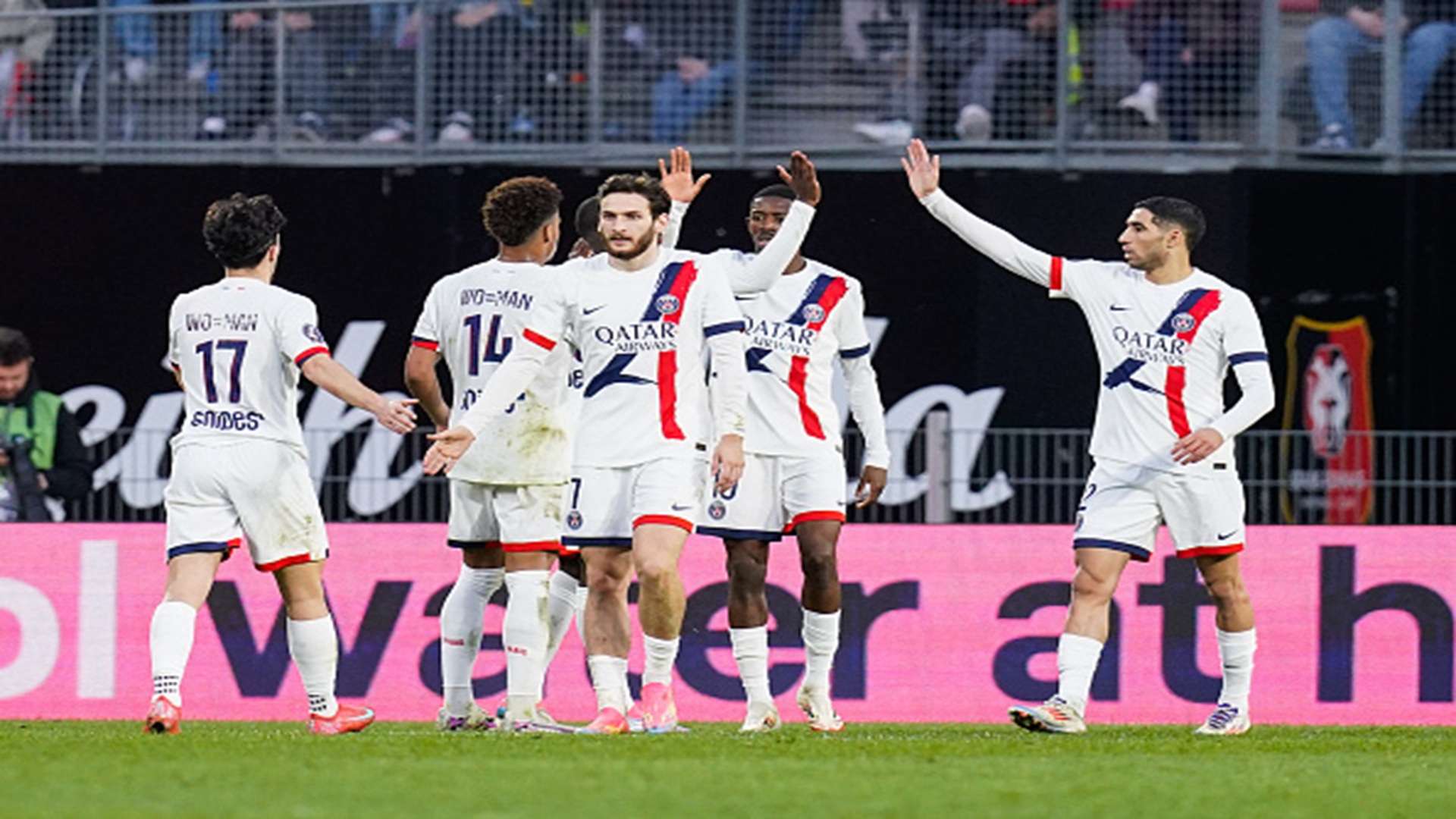 فرحة لاعبي باريس سان جيرمان