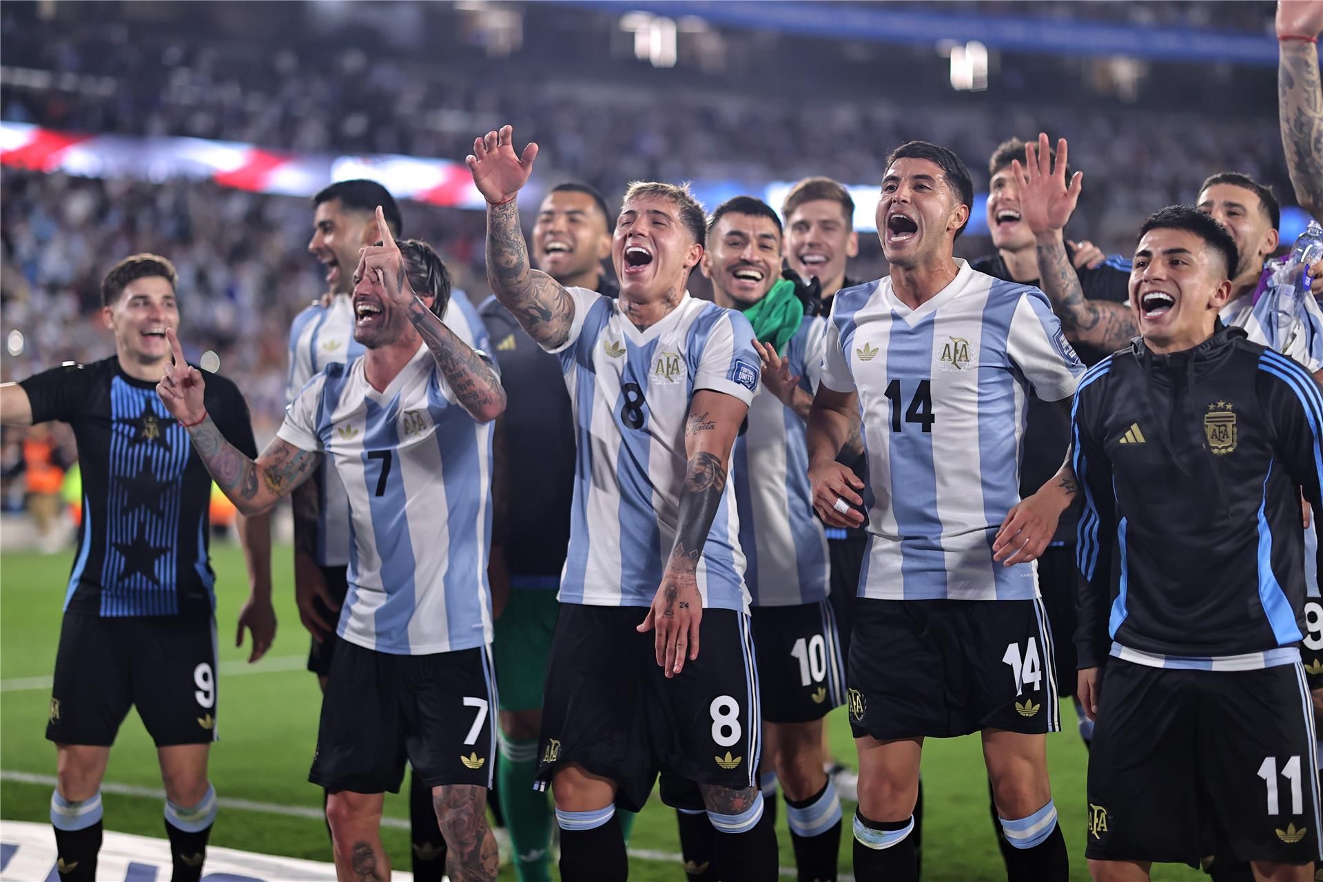 فرحة لاعبي الأرجنتين