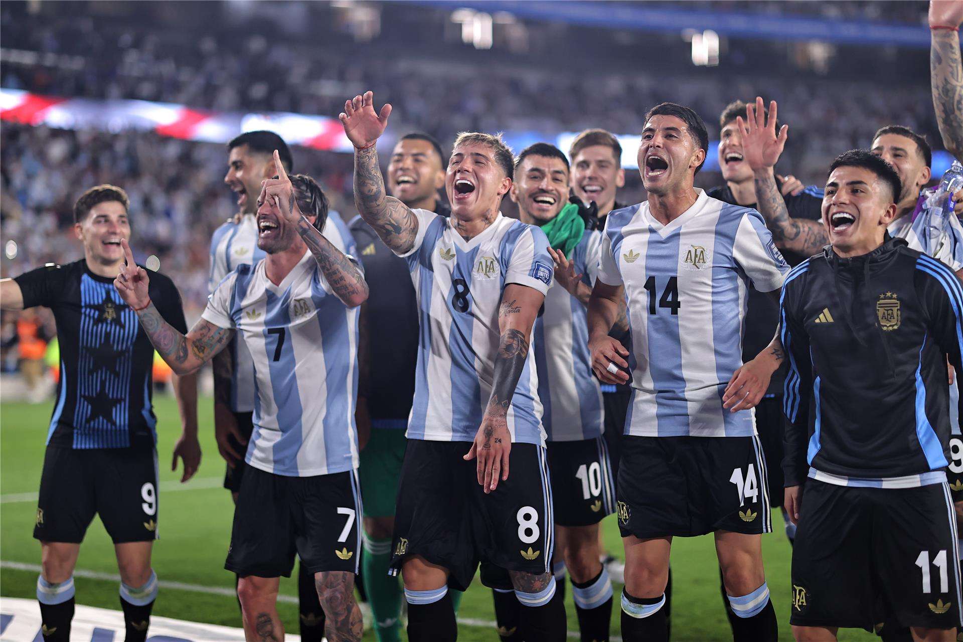 فرحة لاعبي الأرجنتين