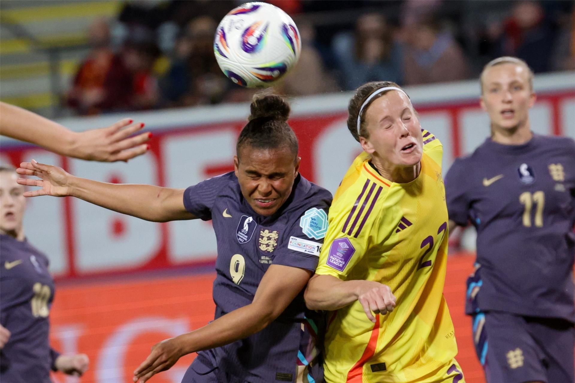 من مباراة سيدات بلجيكا وإنجلترا