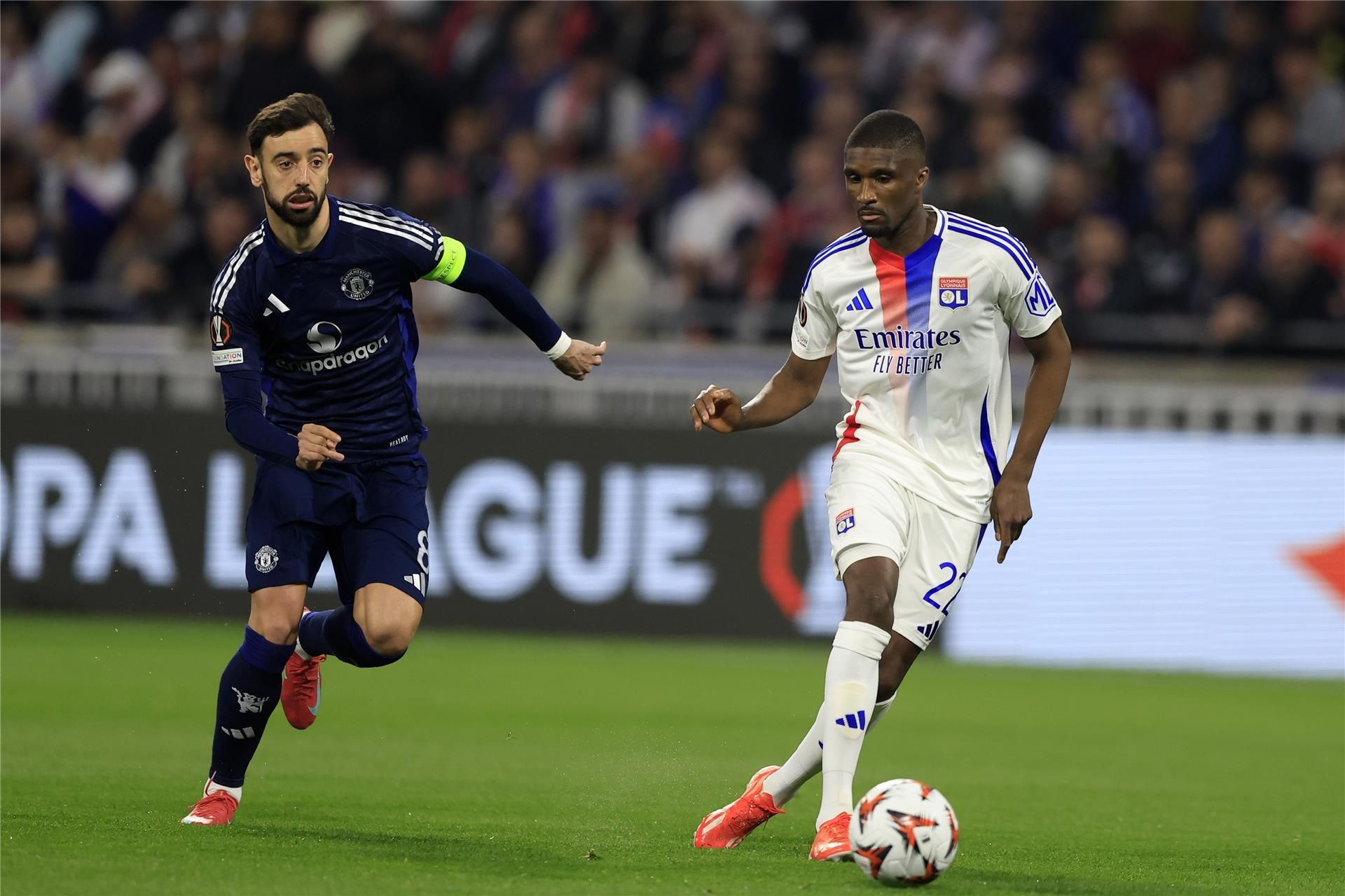 من مباراة الذهاب بين مانشستر يونايتد و ليون