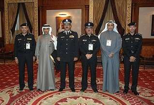 الفريق أحمد النواف مستقبلا رئيس اتحاد الشرطة البحريني مقدم خالد الخياط