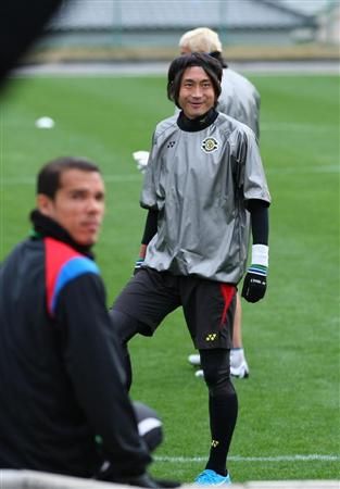 المهاجم هيدياكي كيتاجيما في تدريب اليوم