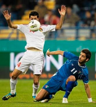 جانب من لقاء المنتخب الكويتي والمنتخب الاردني 