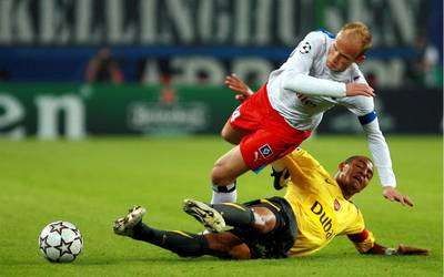 من مباراة هامبورغ والأرسنال