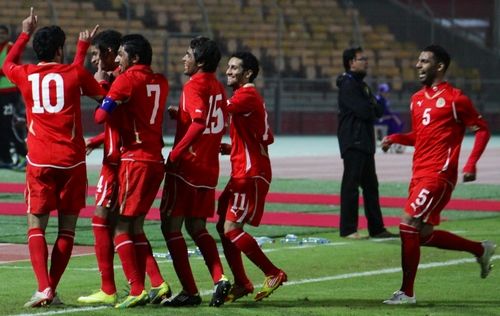 فرحة الهدف الأول لمنتخب البحرين