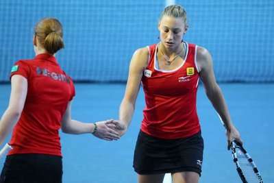 Belgium's Alison Van Uytvanck and Yanina Wickmayer