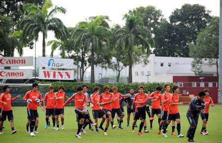 أولى تدريبات منتخب اليابان الأولمبي في سنغافورة