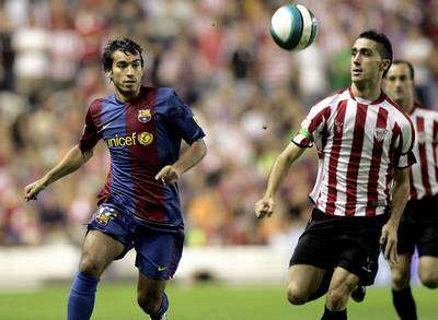 جيوفاني فان برونكهوست (يسار) برشلونيا حتى 2008