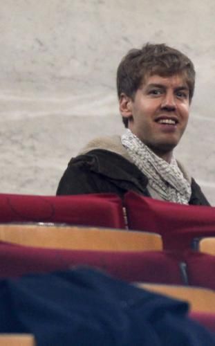 سباستيان فيتل اثناء حضوره لقاء برشلونه وفالنسيا