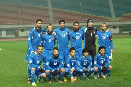 منتخب الكويت خلال مباراة كوريا الشمالية