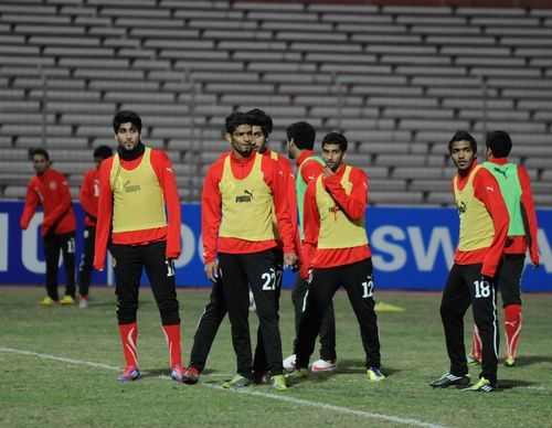 جانب من تمارين منتخب البحرين الأستعدادية للمباراة