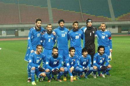 منتخب الكويت خلال مباراة كوريا الشمالية