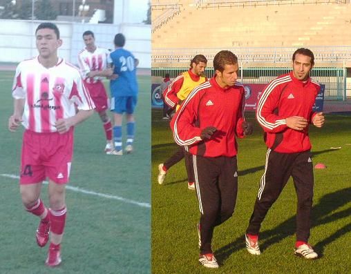 صورة من احماء لاعبين شباب الاردن والصيفي صاحب هدفي اللقاء